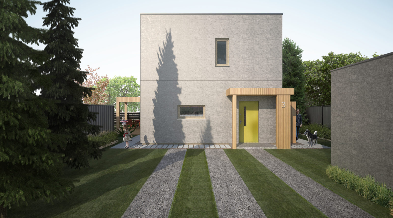 Tani dom wolnostojący na wąską i nieregularną działkę