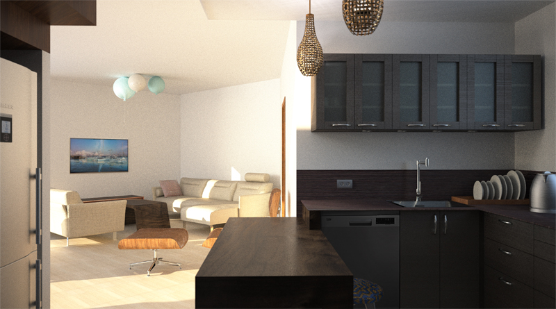 Jednoosobowa kuchnia wygodna